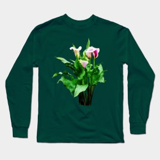 Lioies - Pink and White Calla Lilies Long Sleeve T-Shirt